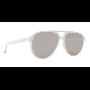 Thom Browne AviatorSunglasses WhiteFrame GoldFlash